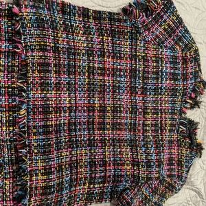 Zara tweed knit multi color top